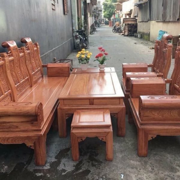 bàn ghế phòng khách gỗ gõ đỏ