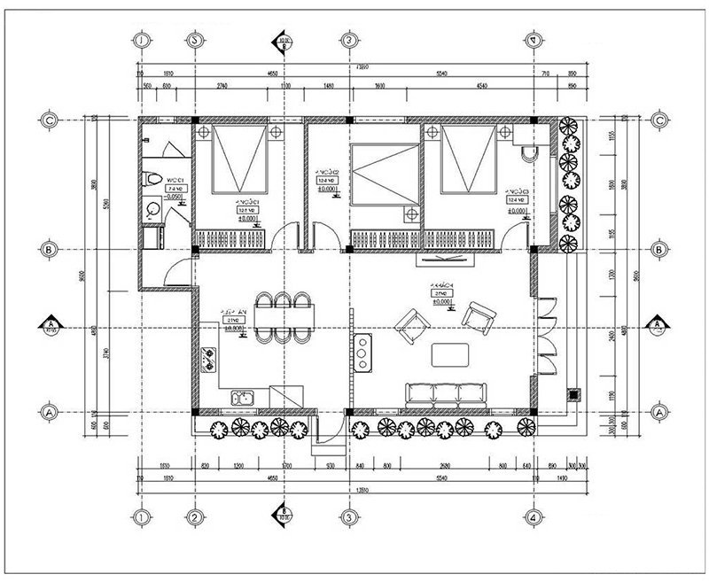 Mẫu nhà cấp 4 mái thái hình chữ L diện tích 9x13m  999 Mẫu Nhà Đẹp