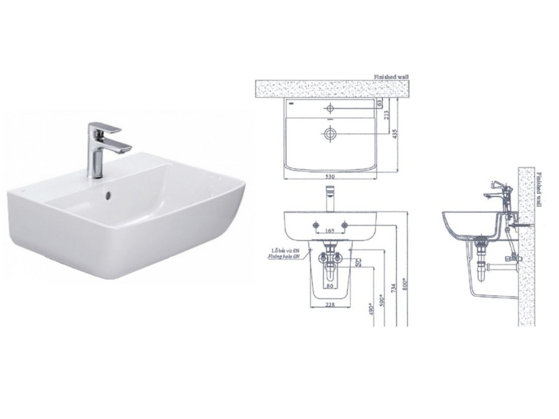 thông số kích thước ống thoát nước lavabo Inax 